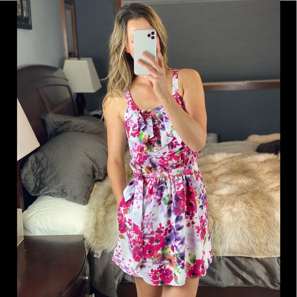 Express Sleeveless Floral Tie Dress, Small - Picture 6 of 12